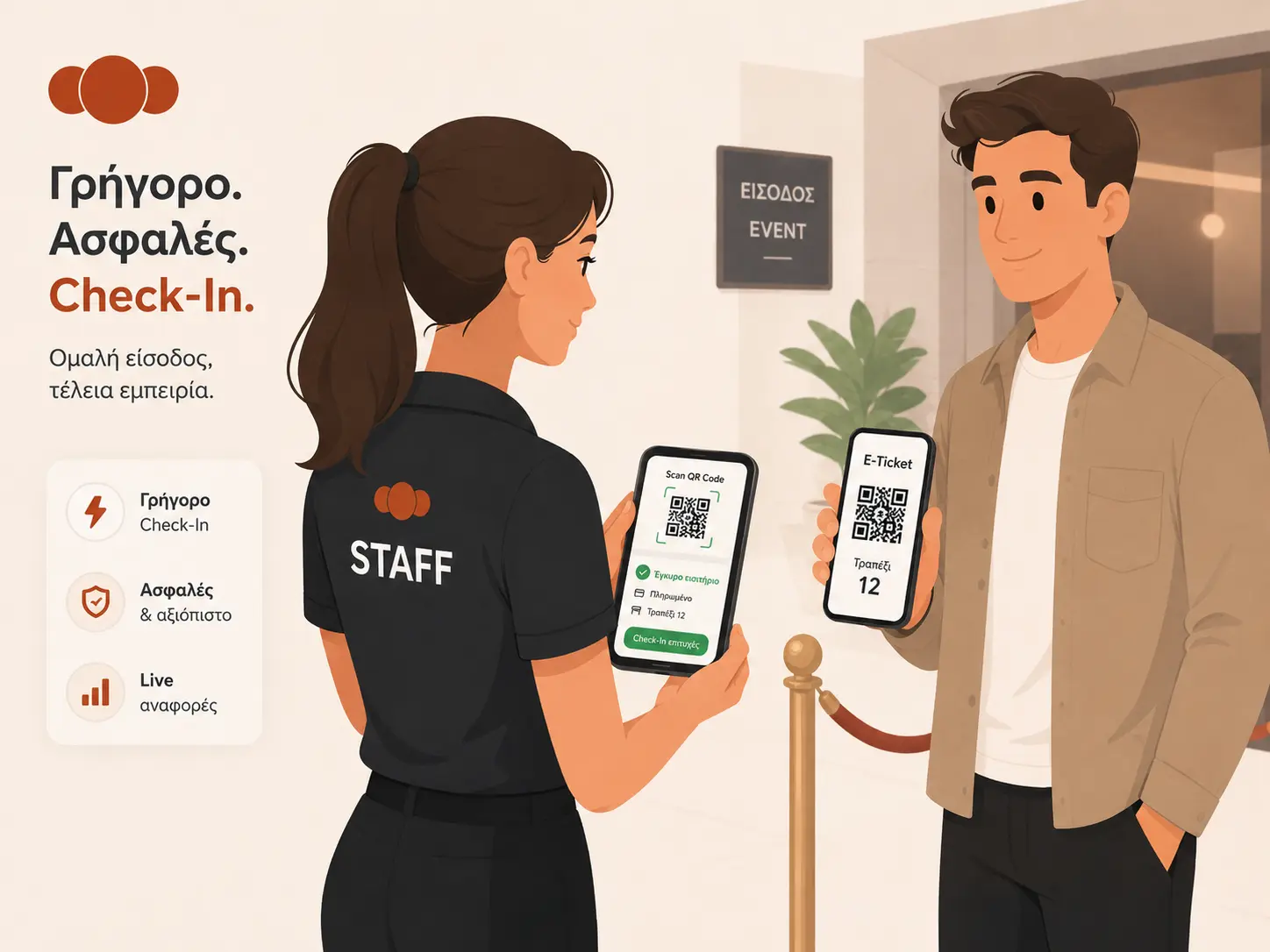 Εικόνα: σαρωτής QR στην είσοδο